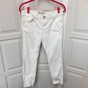 Free People White Skinny Cropped Jeans